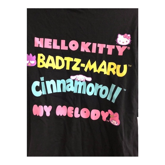 Hello Kitty black relaxed front back graphic print fit t-shirt size small‎ new - Picture 8 of 15